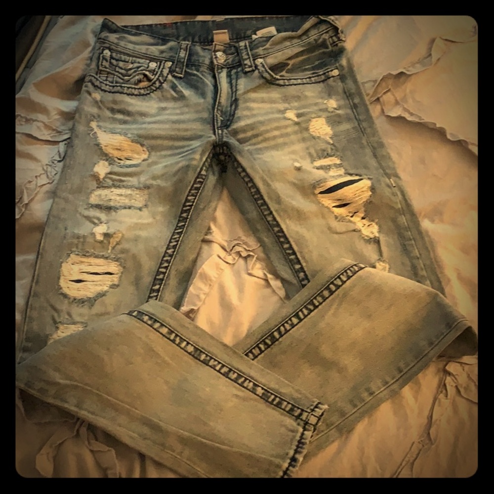 True religion ripped skinny jeans 31